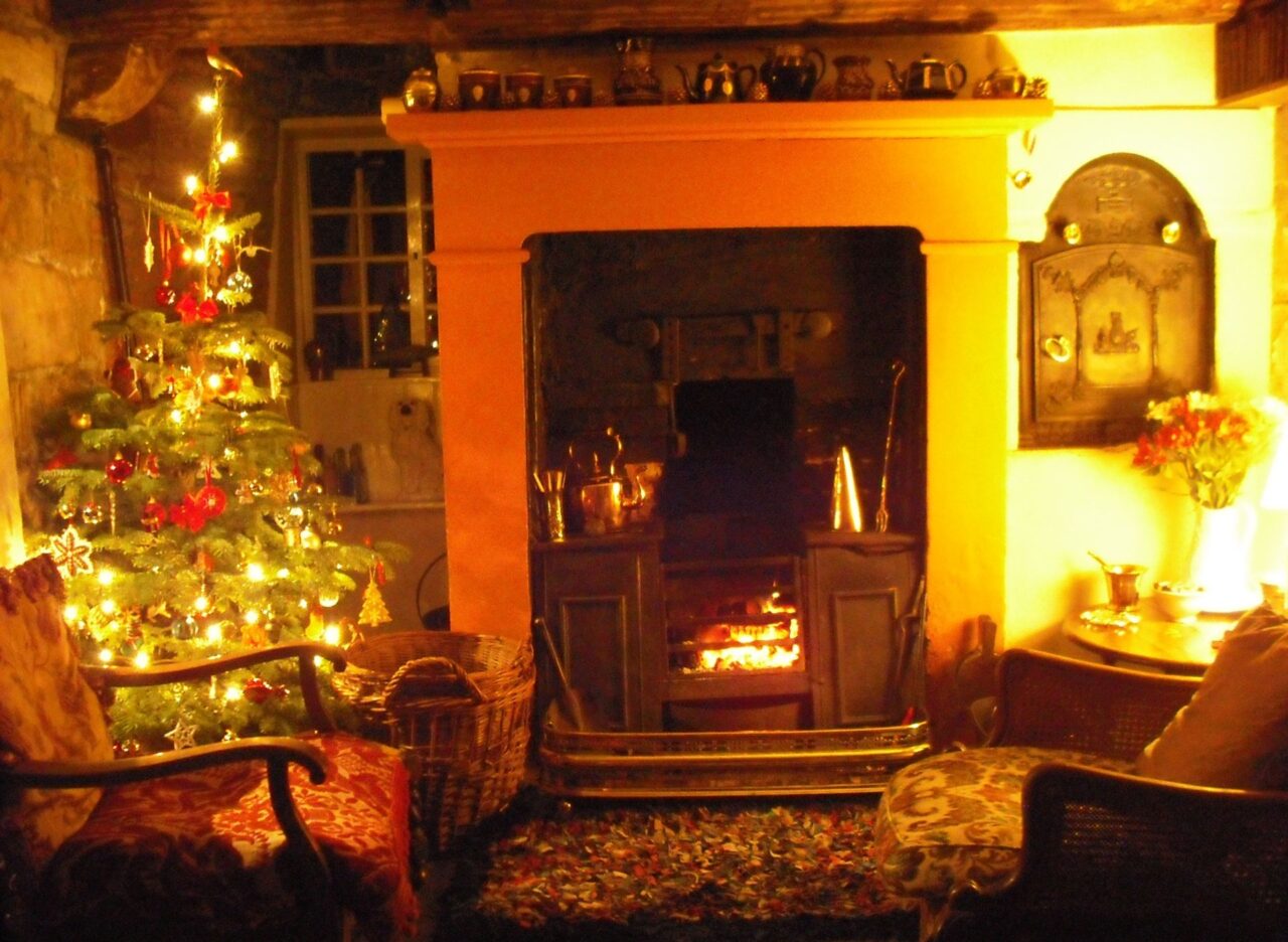 Christmas fireside Shandy Hall