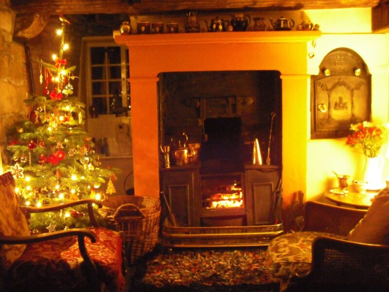 Christmas fireside Shandy Hall