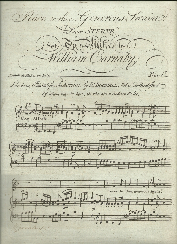 3pp. piece of music, scored for voice handwritten no. 2 on the top and handwritten name on the bottom left of front cover.